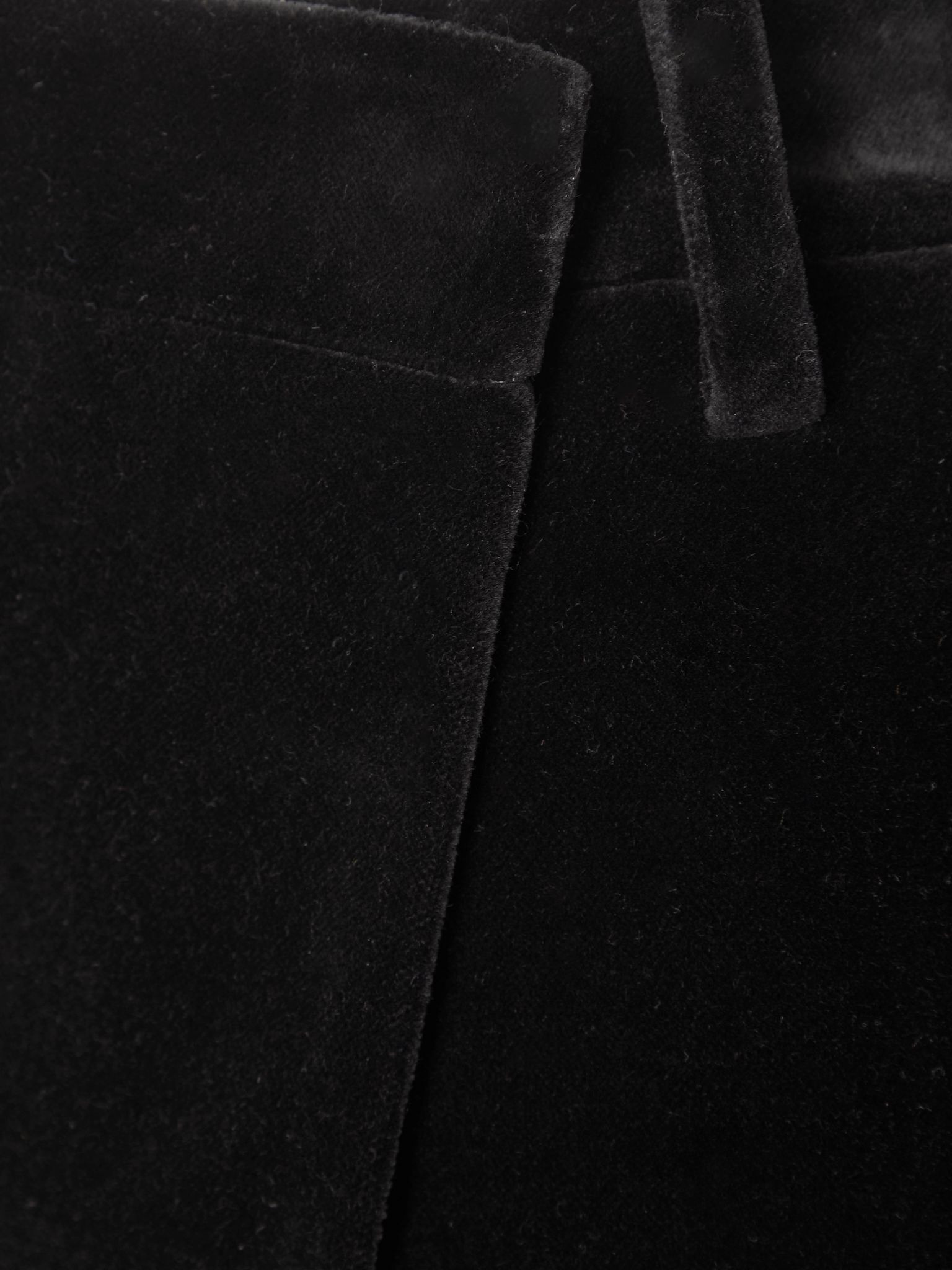 Wrap-effect cotton-velvet midi skirt Black - 5