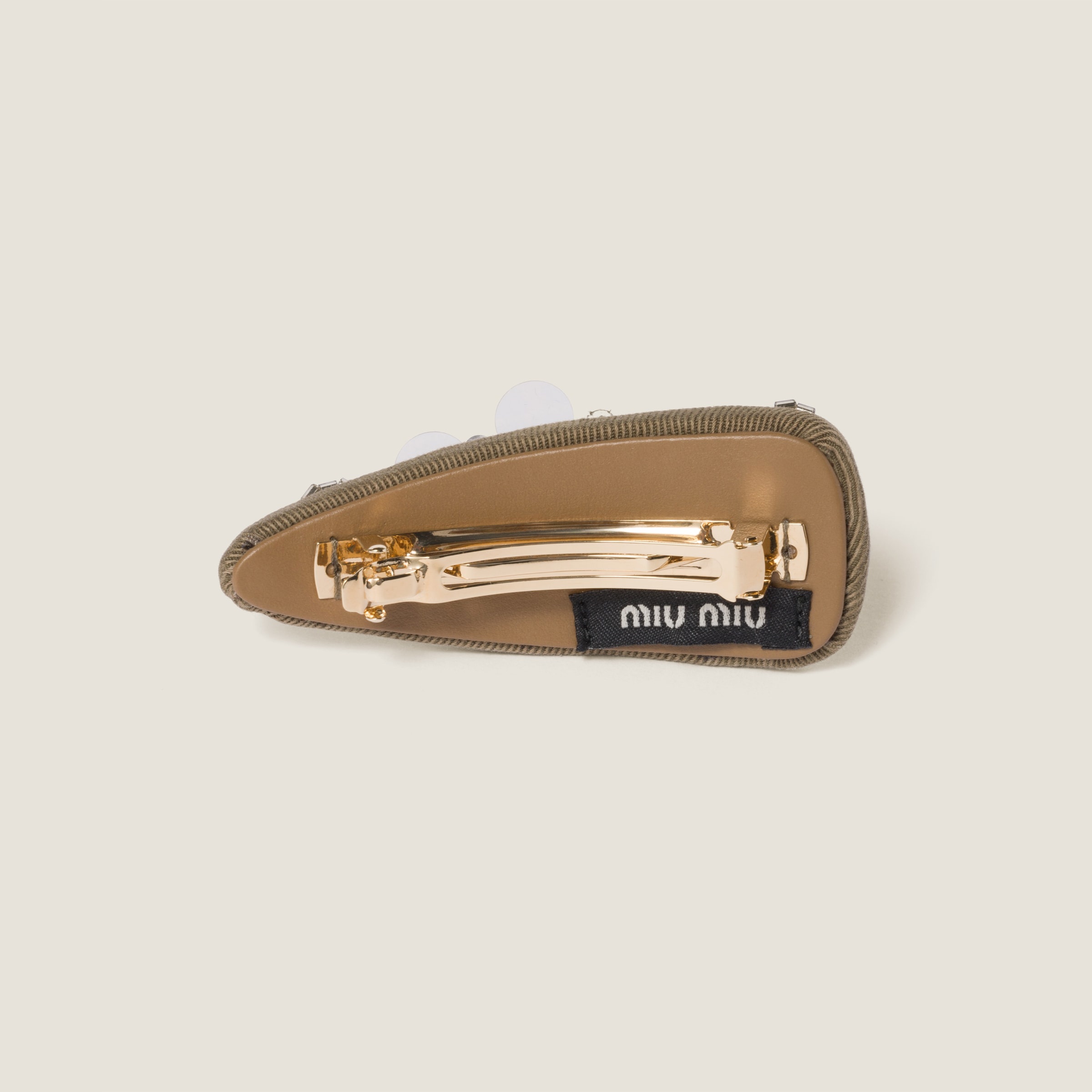Embroidered gabardine hair clip - 3
