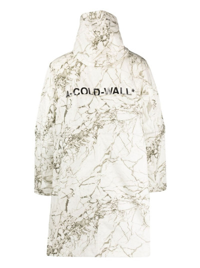 A-COLD-WALL* Overset marble-print parka coat outlook