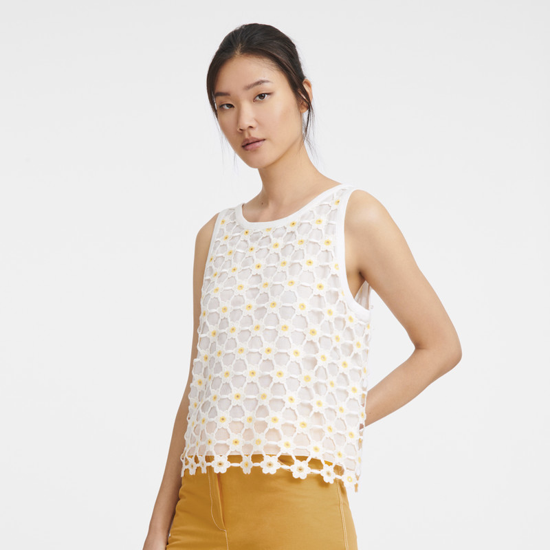 Longchamp Top White - Macramé outlook