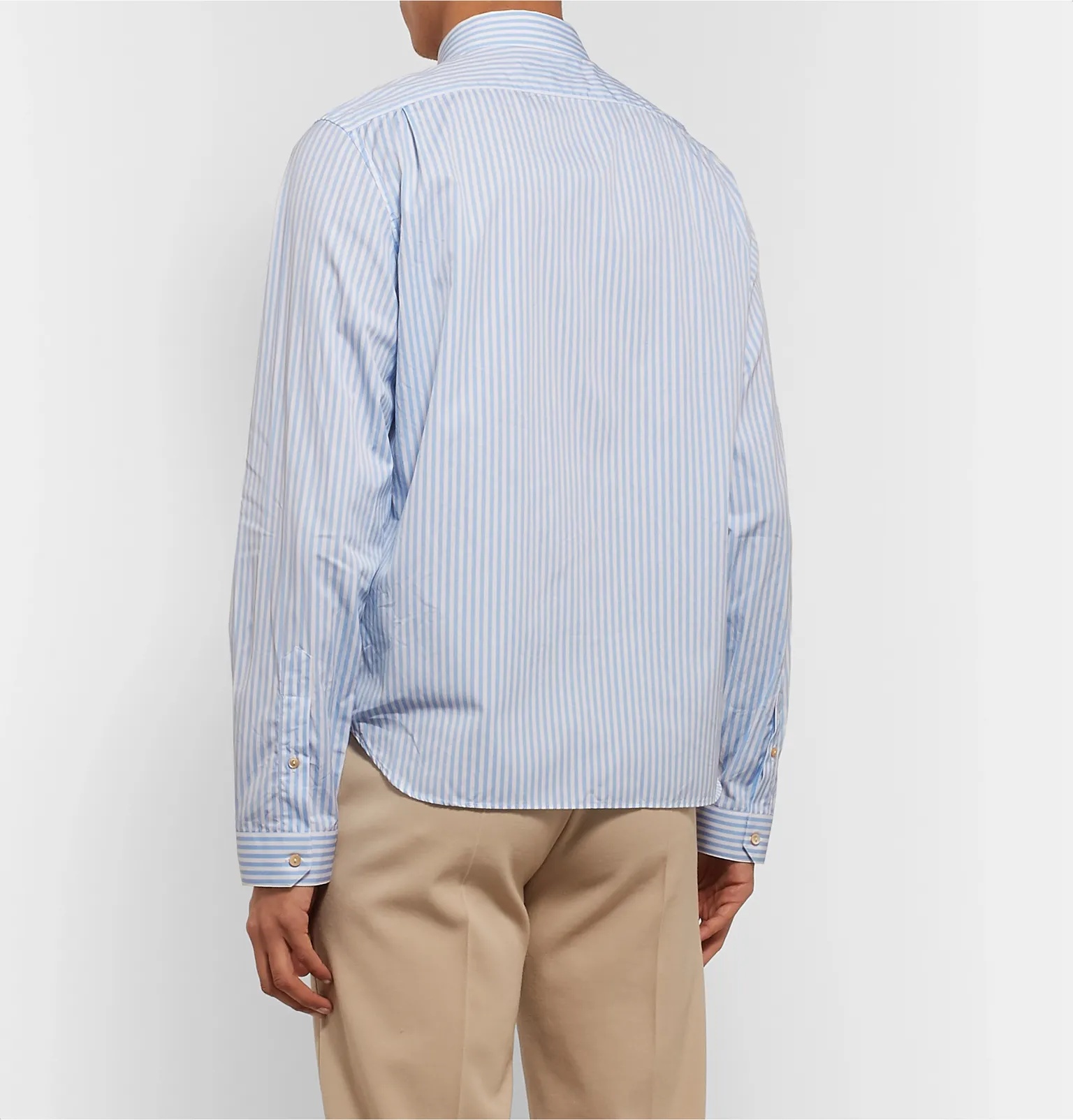 Striped Cotton-Poplin Shirt - 5