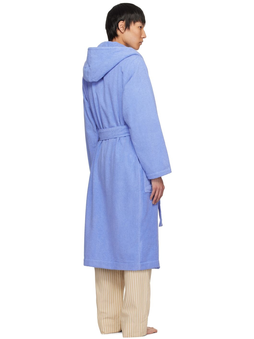 Blue Terry Hooded Bathrobe - 3