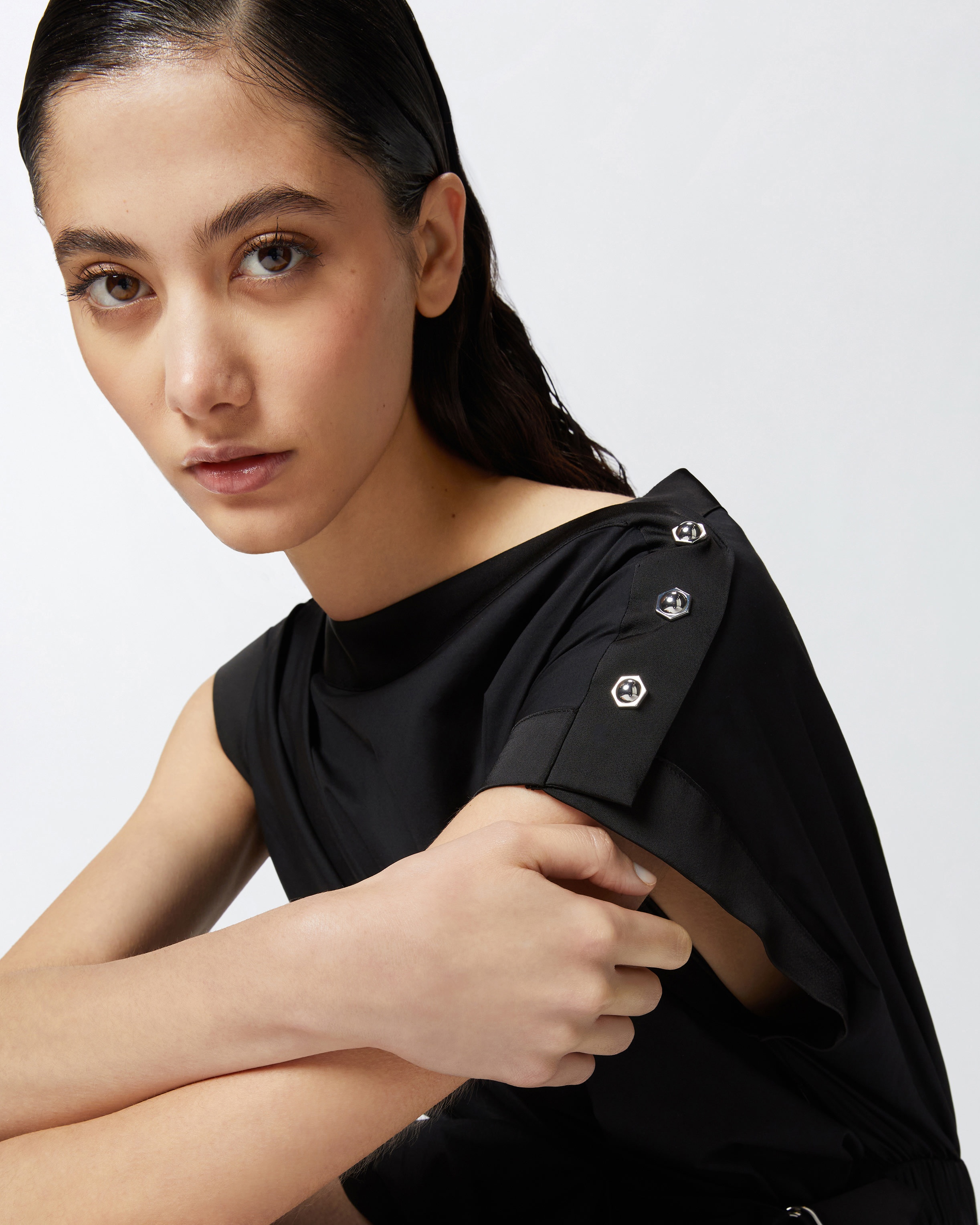 POPLIN DRESS WITH CRISSCROSS - 5