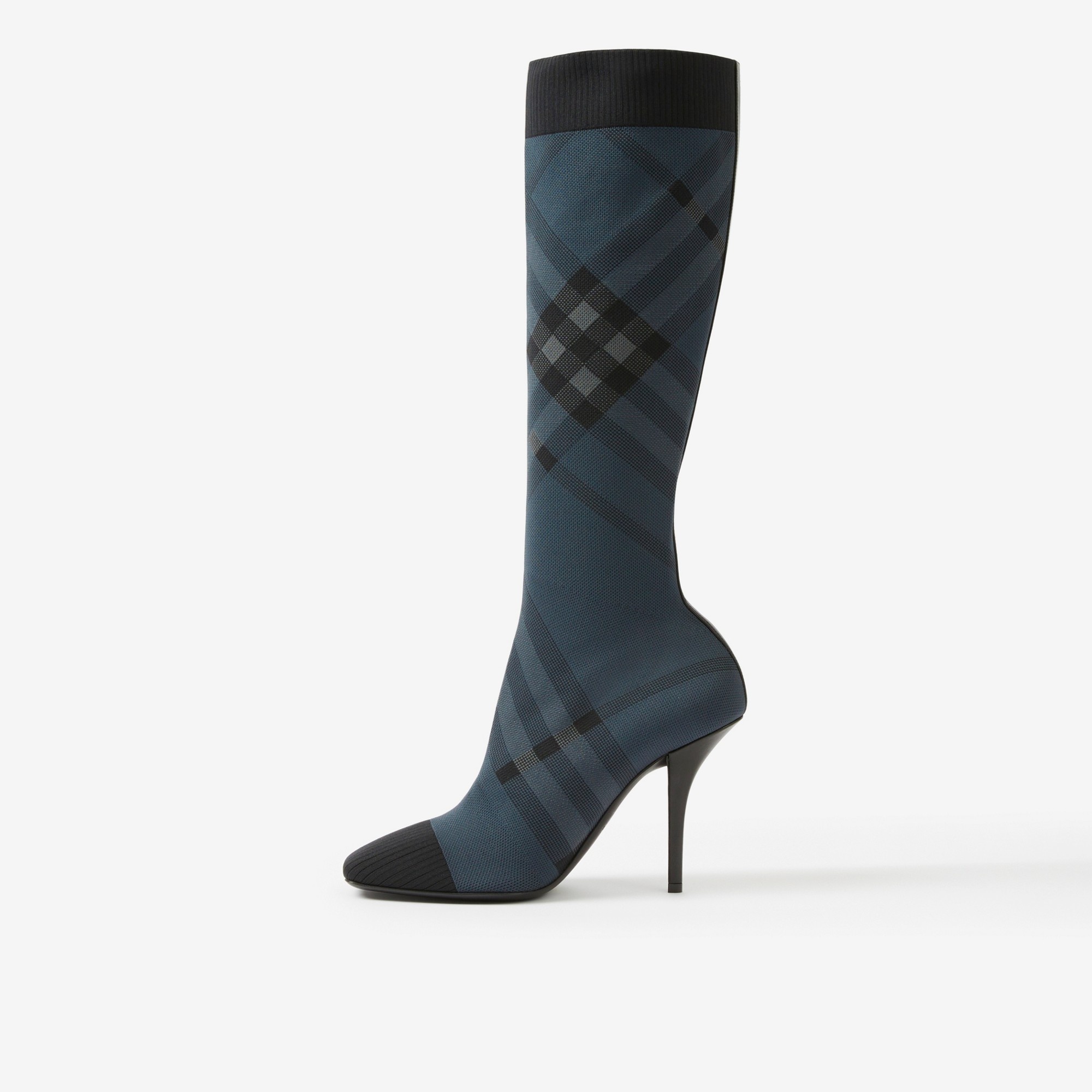 Knitted Check Sock Boots - 5