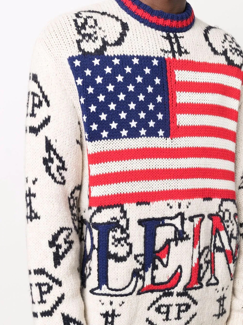 USA Flag-print crew neck jumper 5