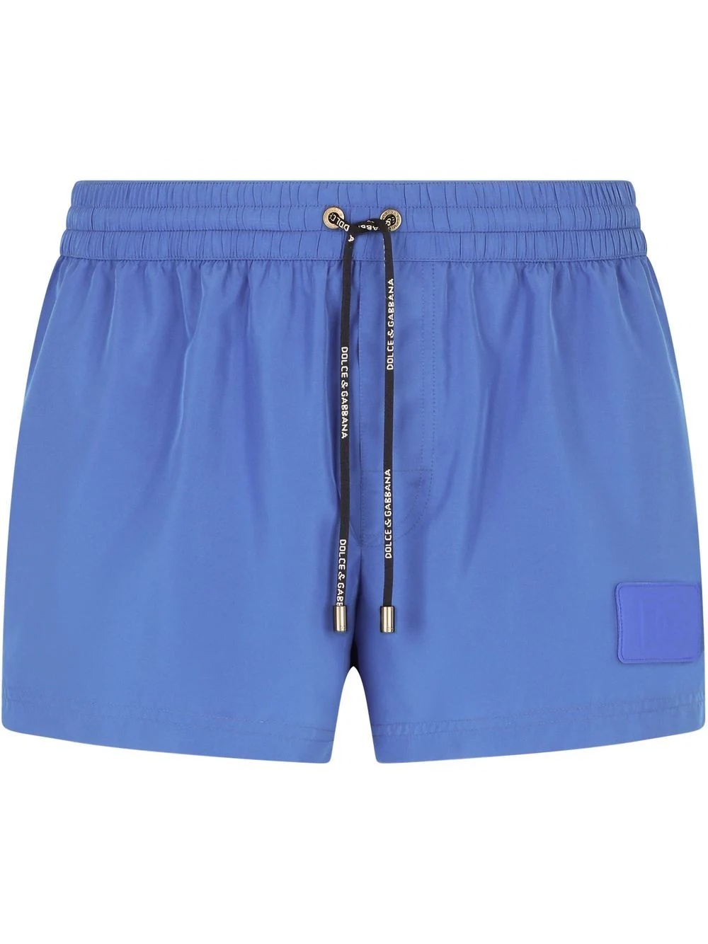 logo-patch drawstring-waist short swim shorts - 1