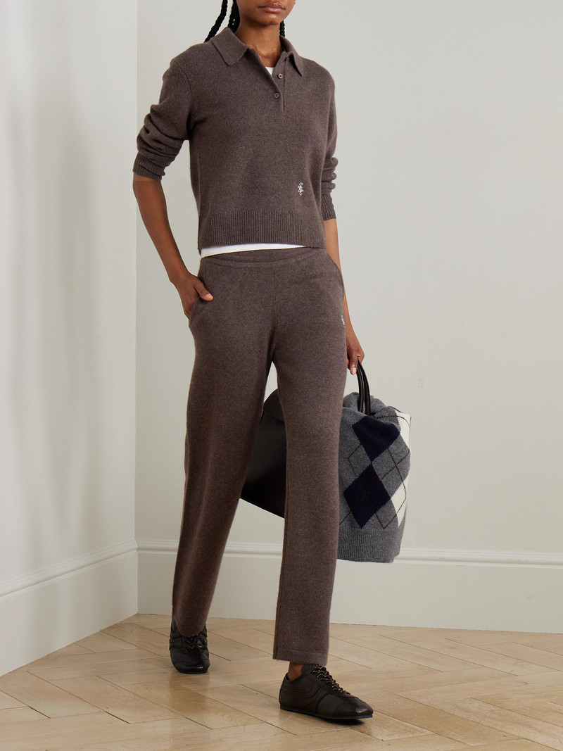 Sporty & Rich Src Embroidered Cashmere And Wool-blend Pants outlook