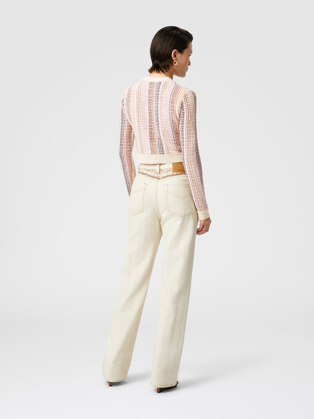 Crewneck cardigan in cotton blend Caperdoni motif - 3