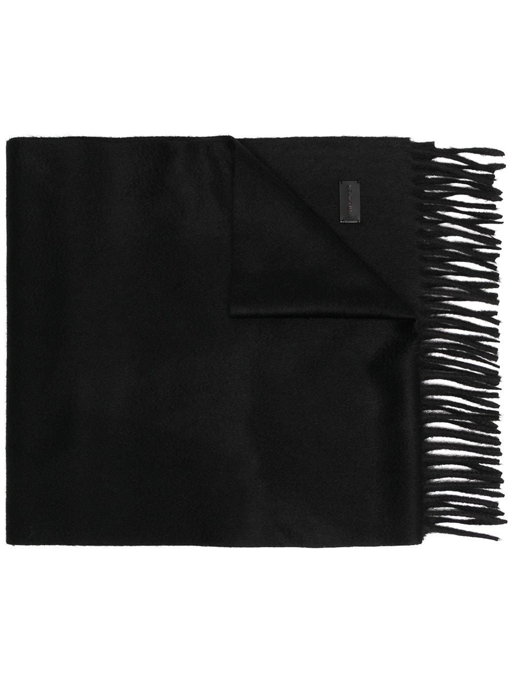 fringed cashmere scarf - 1