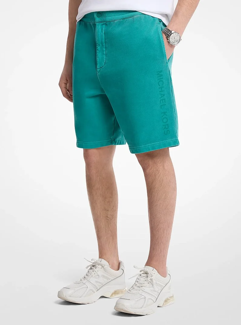 Garment-Dyed Cotton Shorts - 1
