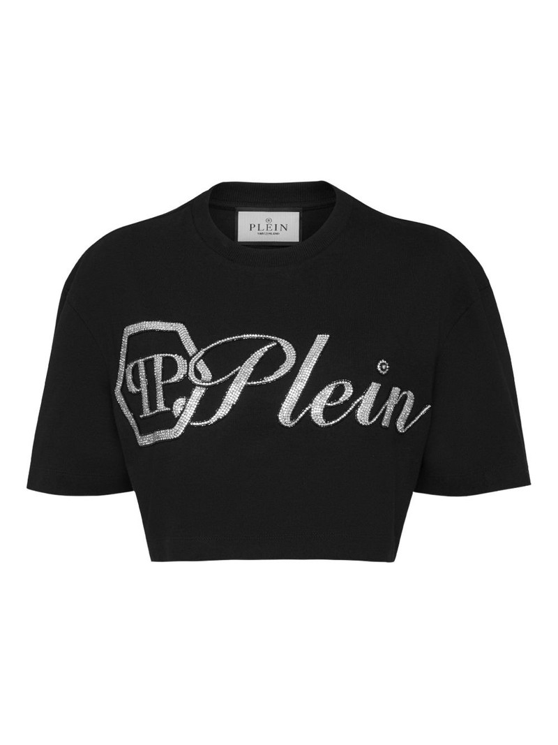 Crystal Signature cropped T-Shirt 1