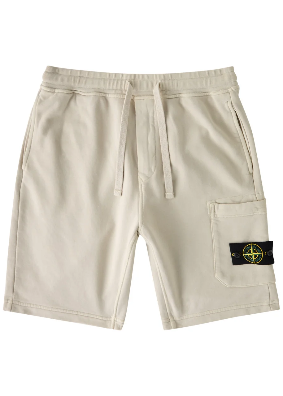 Stone Island Logo Cotton Shorts - 1