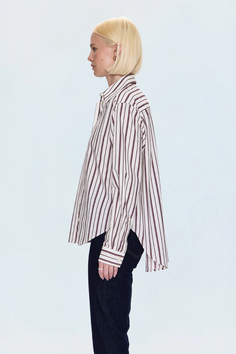 FINLAY SHIRT - CLARET STRIPE 3