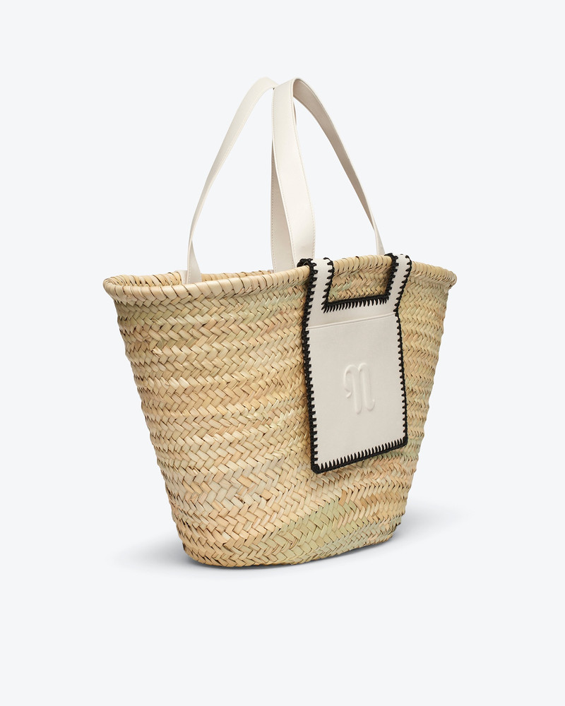 Nanushka THE BEACH BAG - Raffia tote - Natural/off-white/black outlook