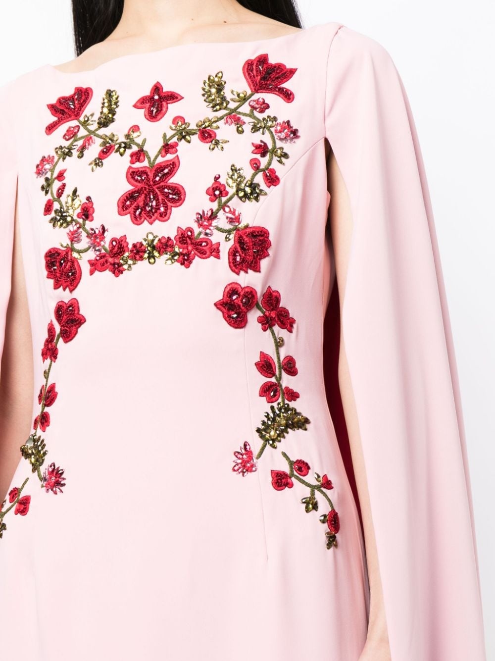 Vittoria embroidered cape gown - 5