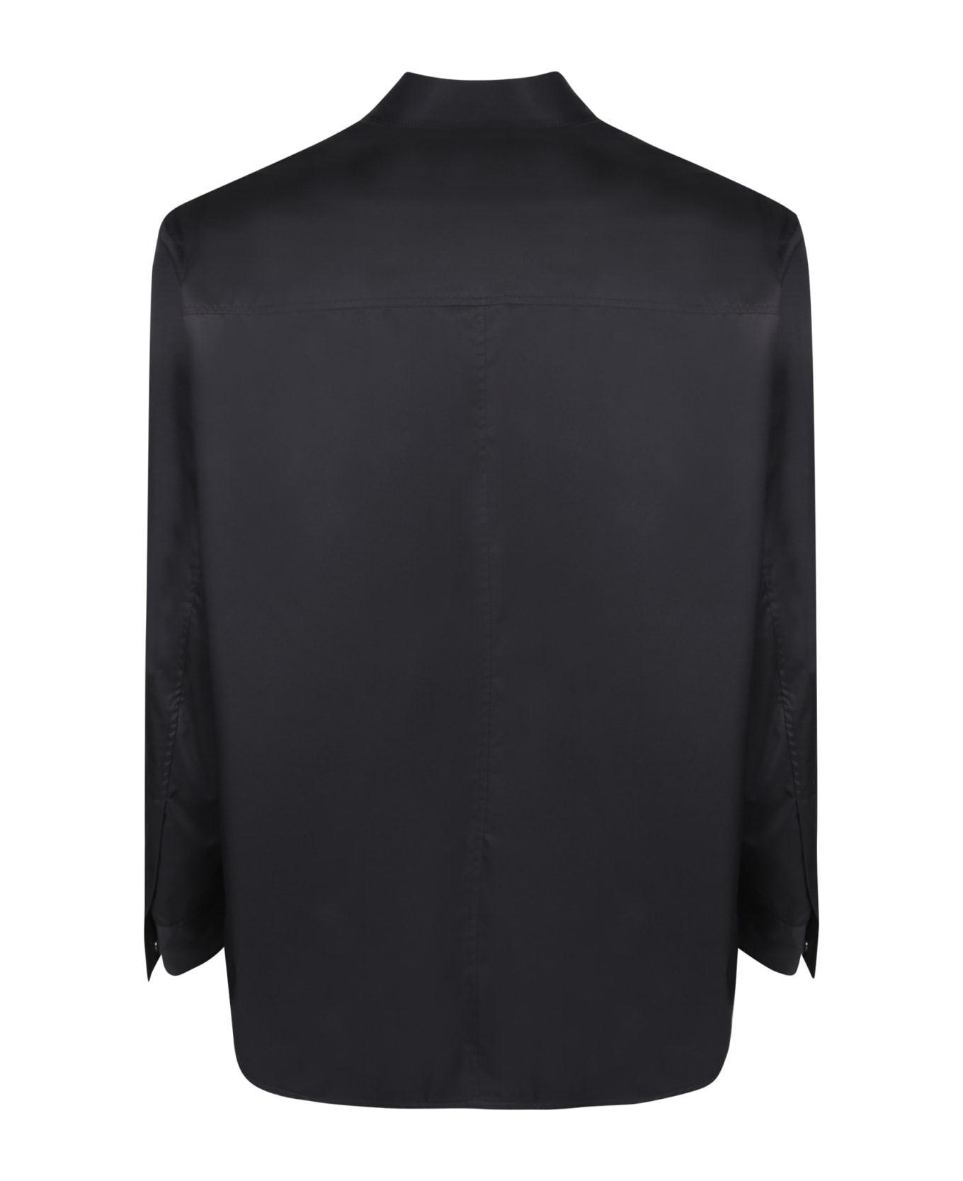 Shirt In Semi-gloss Fabric And Logo Plate - 2