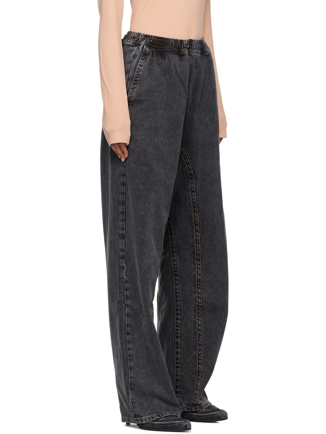Black Pinched Logo Souffle Jeans - 2