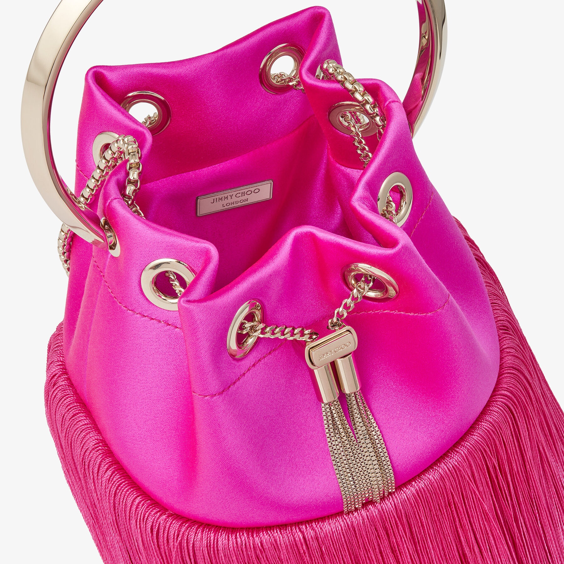 Bon Bon
Fuchsia Satin Bag with Fringes - 4