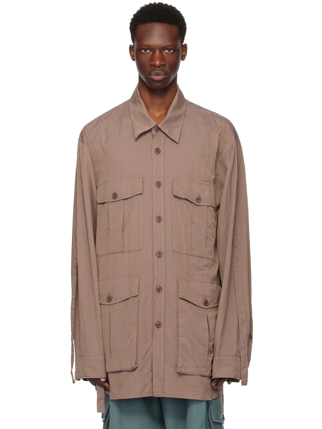 Brown Multi-Pocket Shirt - 1