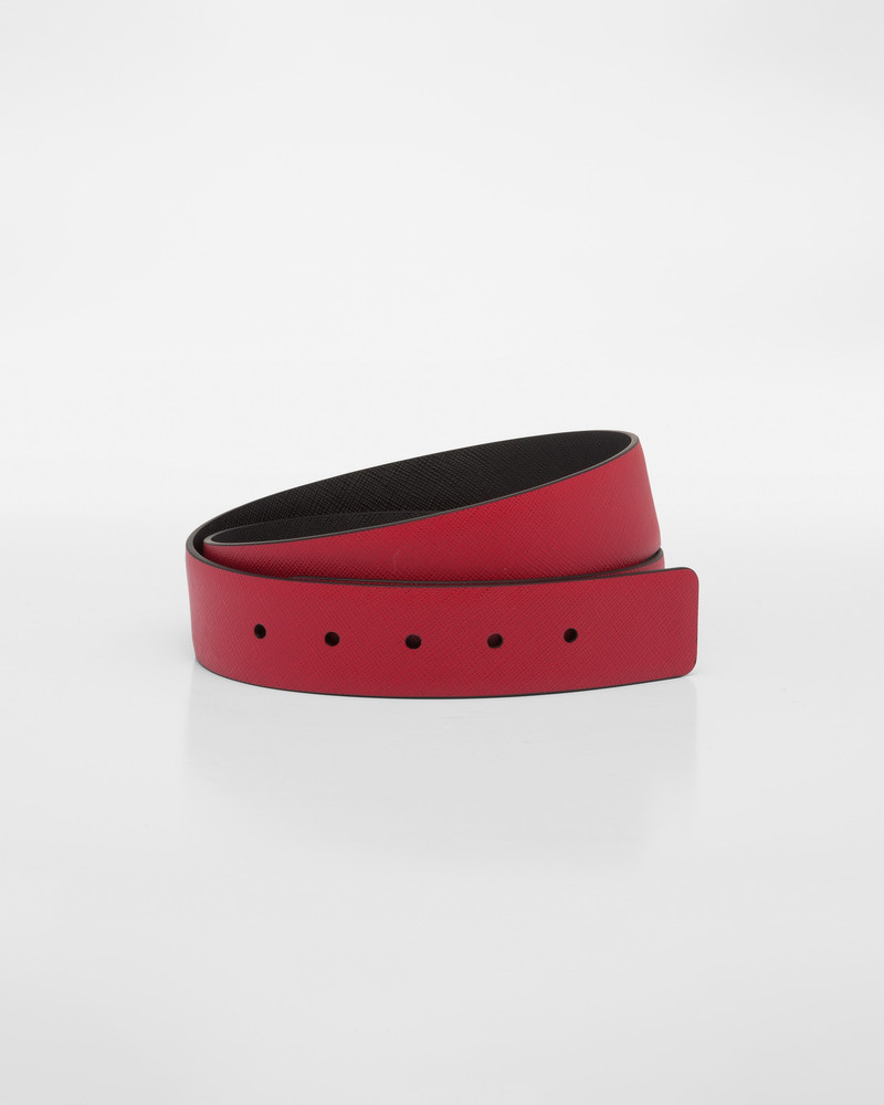 Reversible Saffiano leather belt strap 1