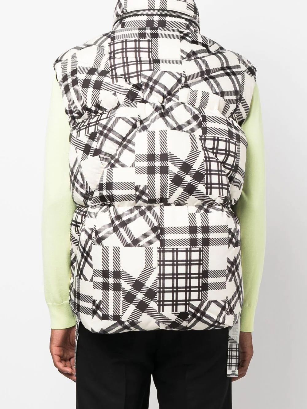 check-pattern padded gilet - 4