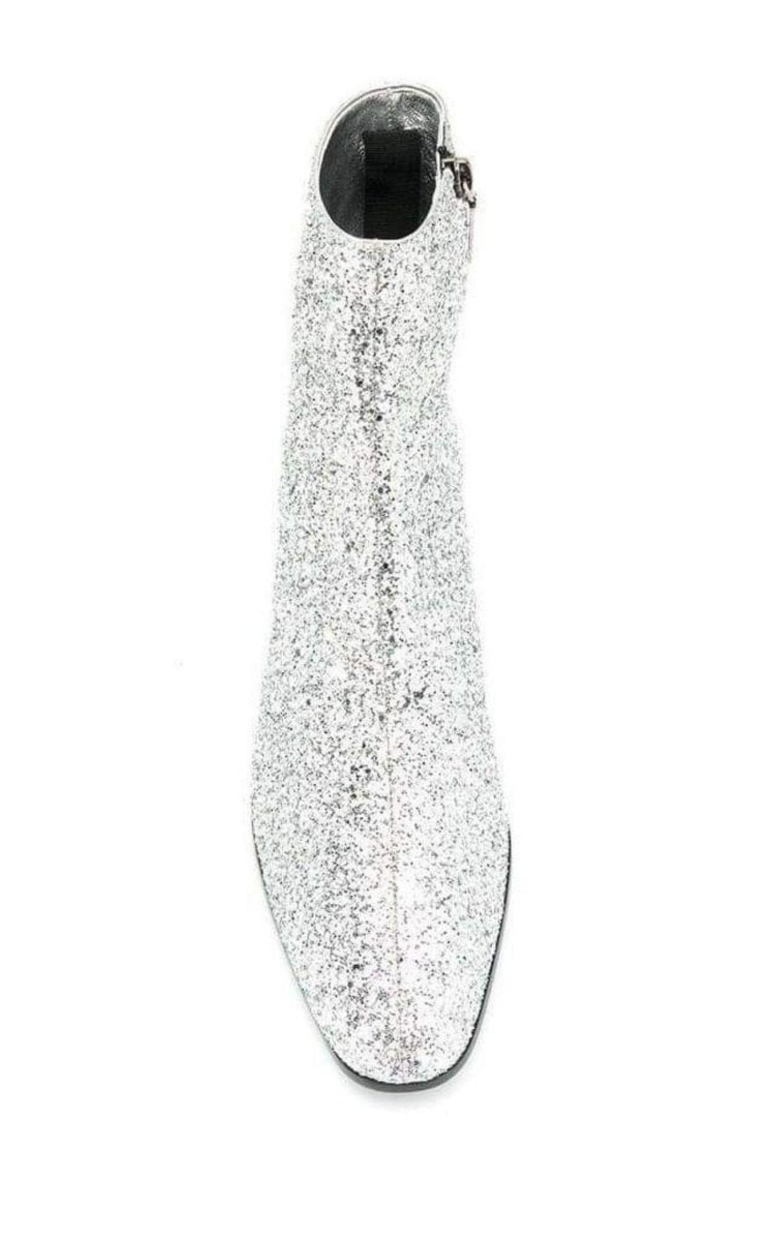 SIlver Glittler Ankle Boots - 4