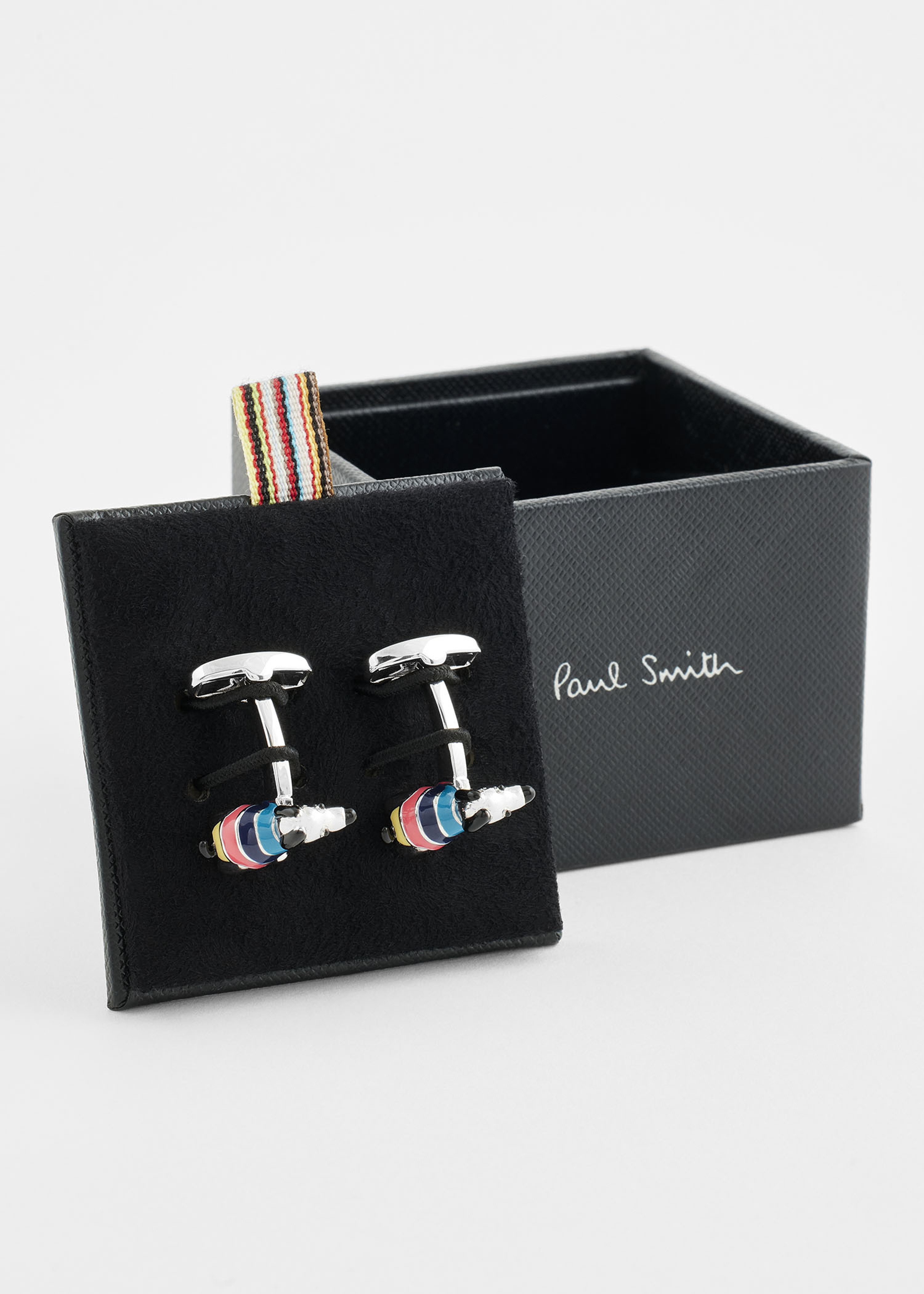 Silver 'Stripe Jumper' Dog Cufflinks - 4