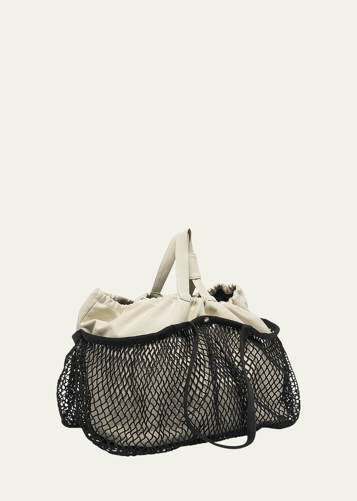 24/7 Medium Washed Canvas and Fishnet Tote Bag - 3