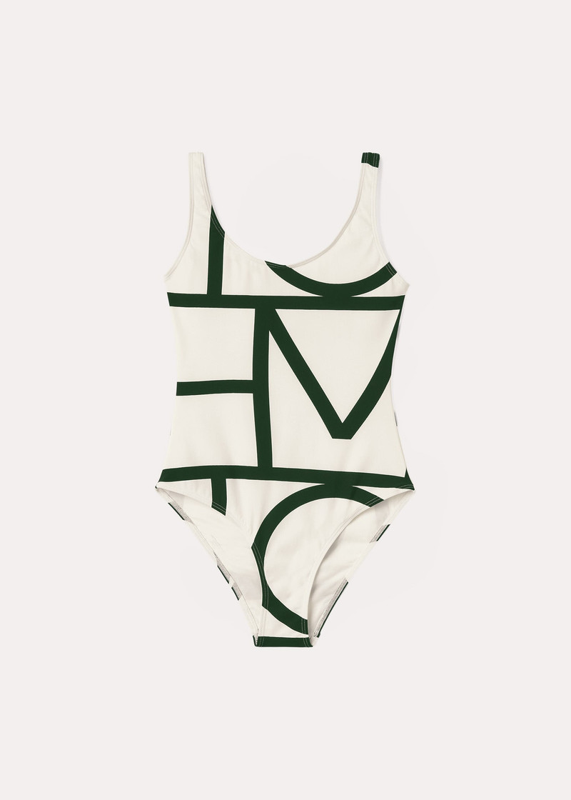 Monogram swimsuit ecru 1