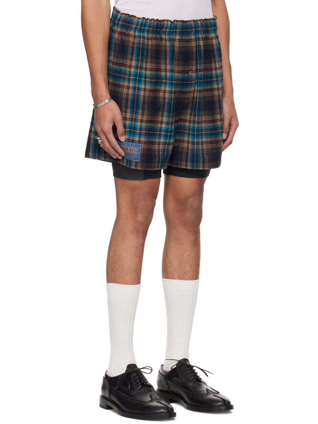 Blue & Brown Check Shorts - 2