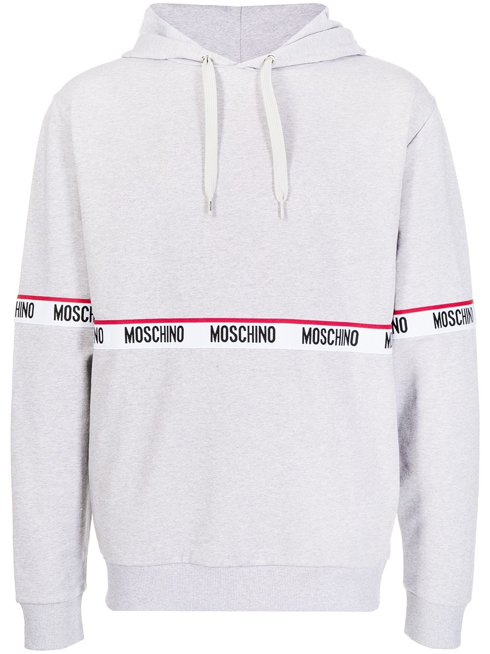 logo-tape drawstring hoodie - 1