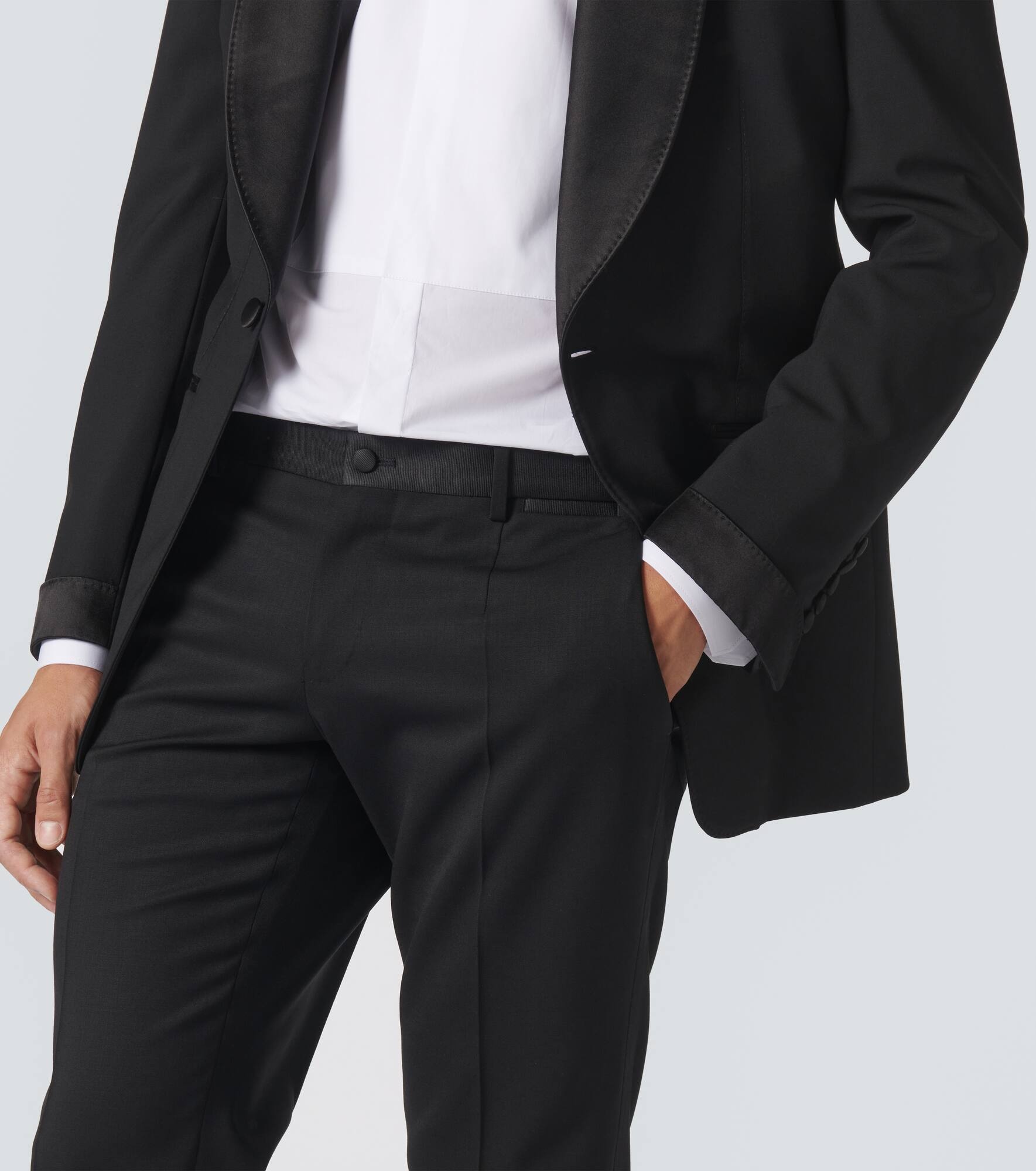 Wool and silk-blend tuxedo pants - 5