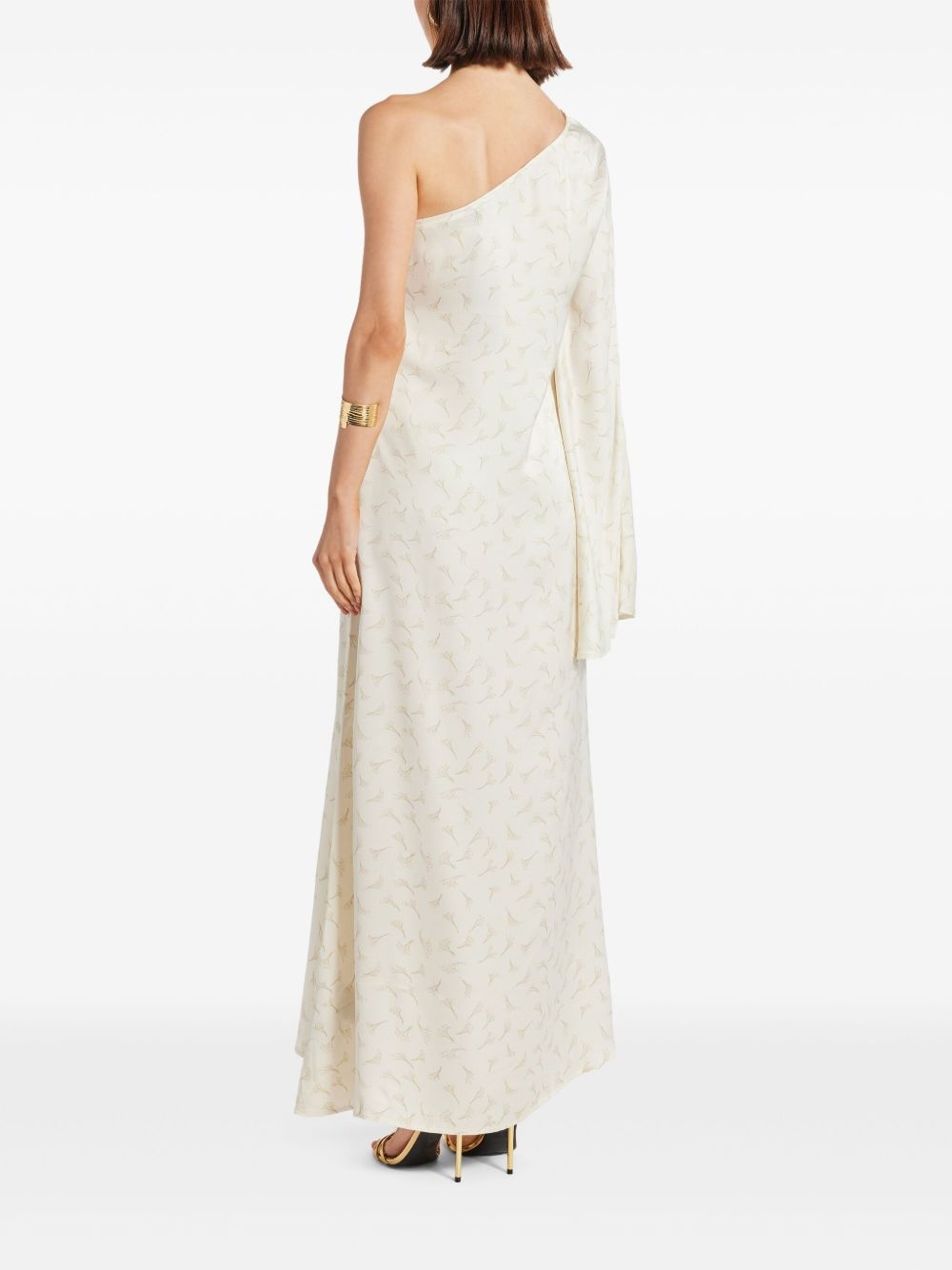 printed one-shoulder maxi dress - 4