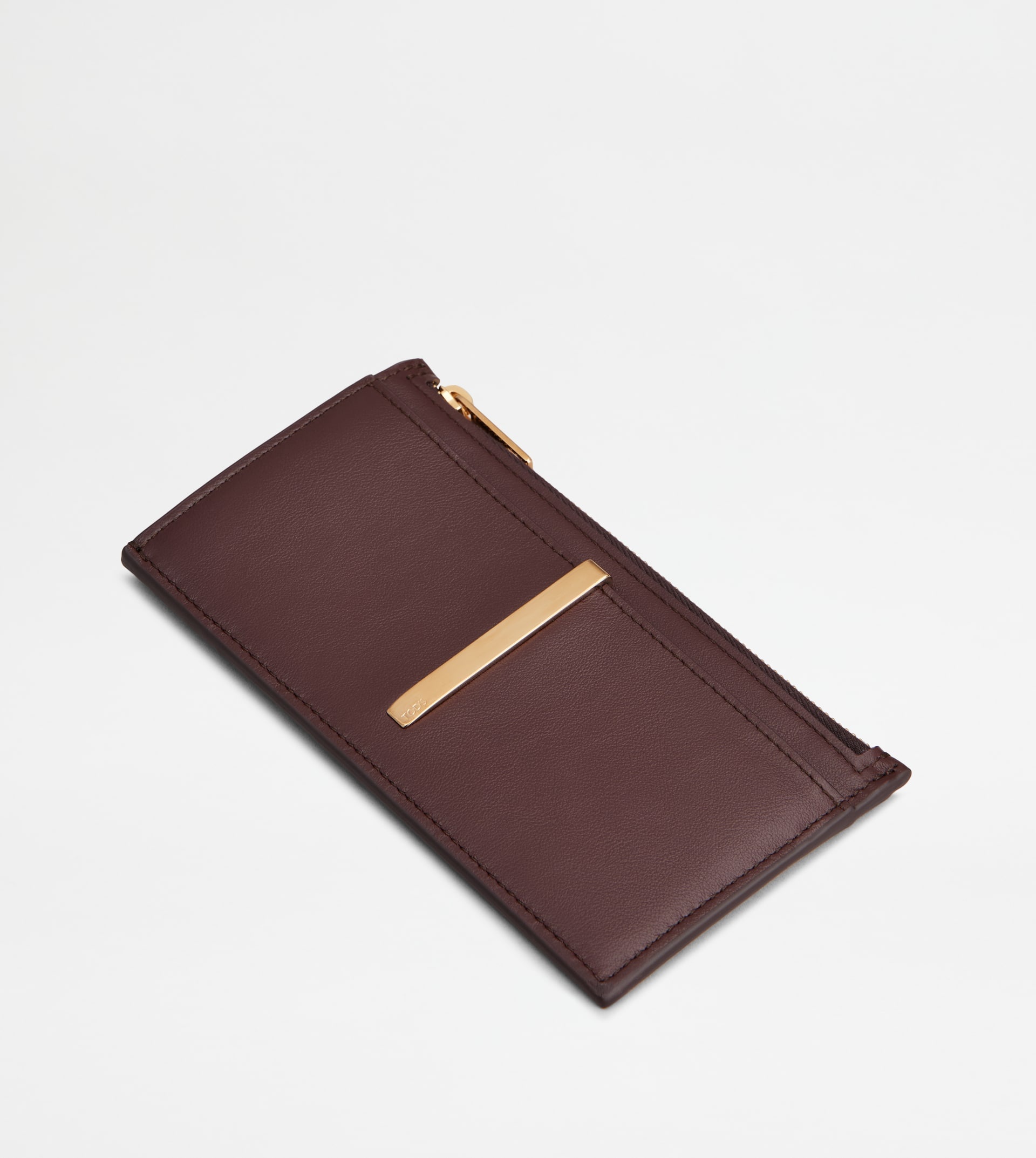 CARD HOLDER IN LEATHER - BURGUNDY - 3