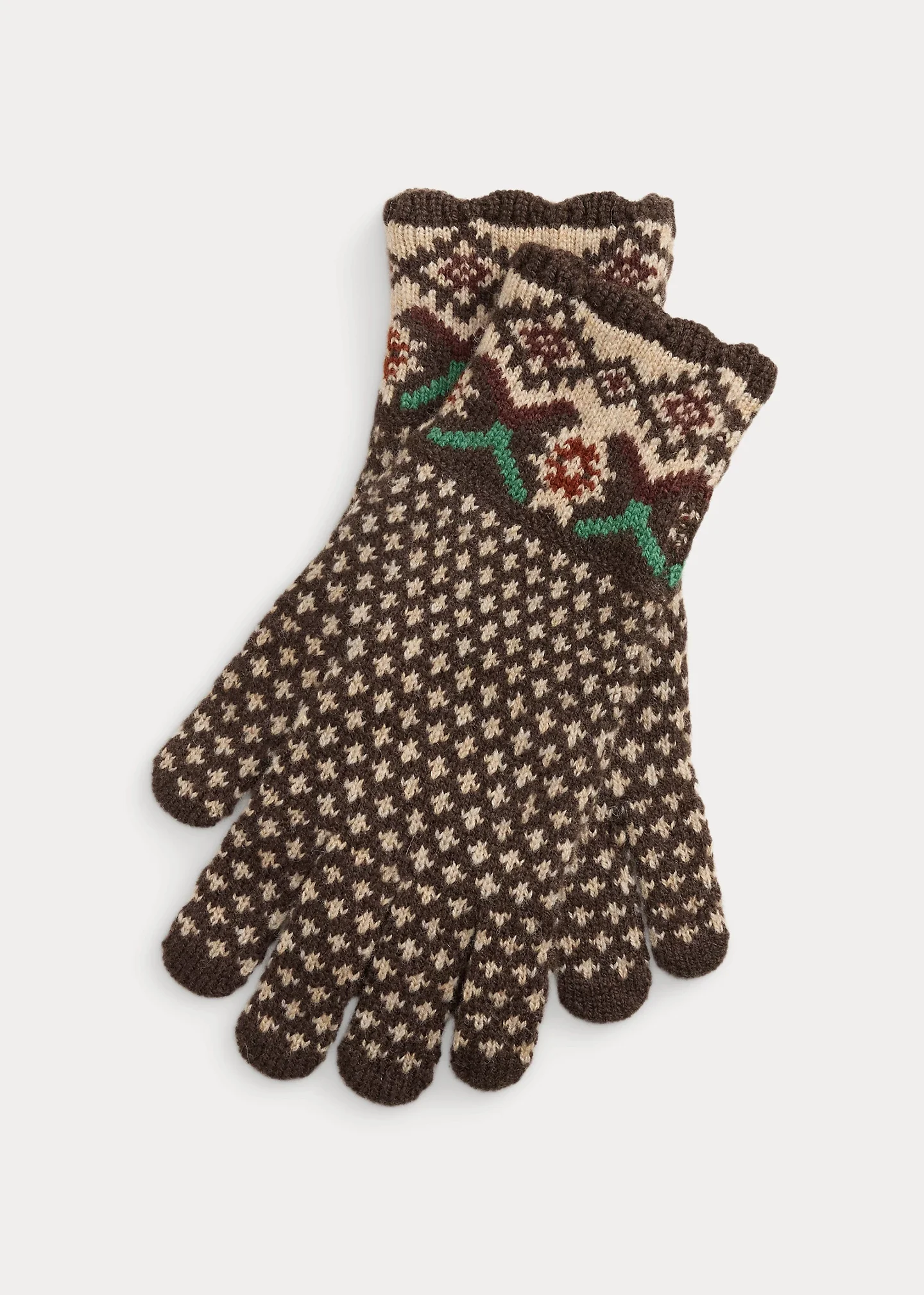 Fair Isle Wool Gloves - 1