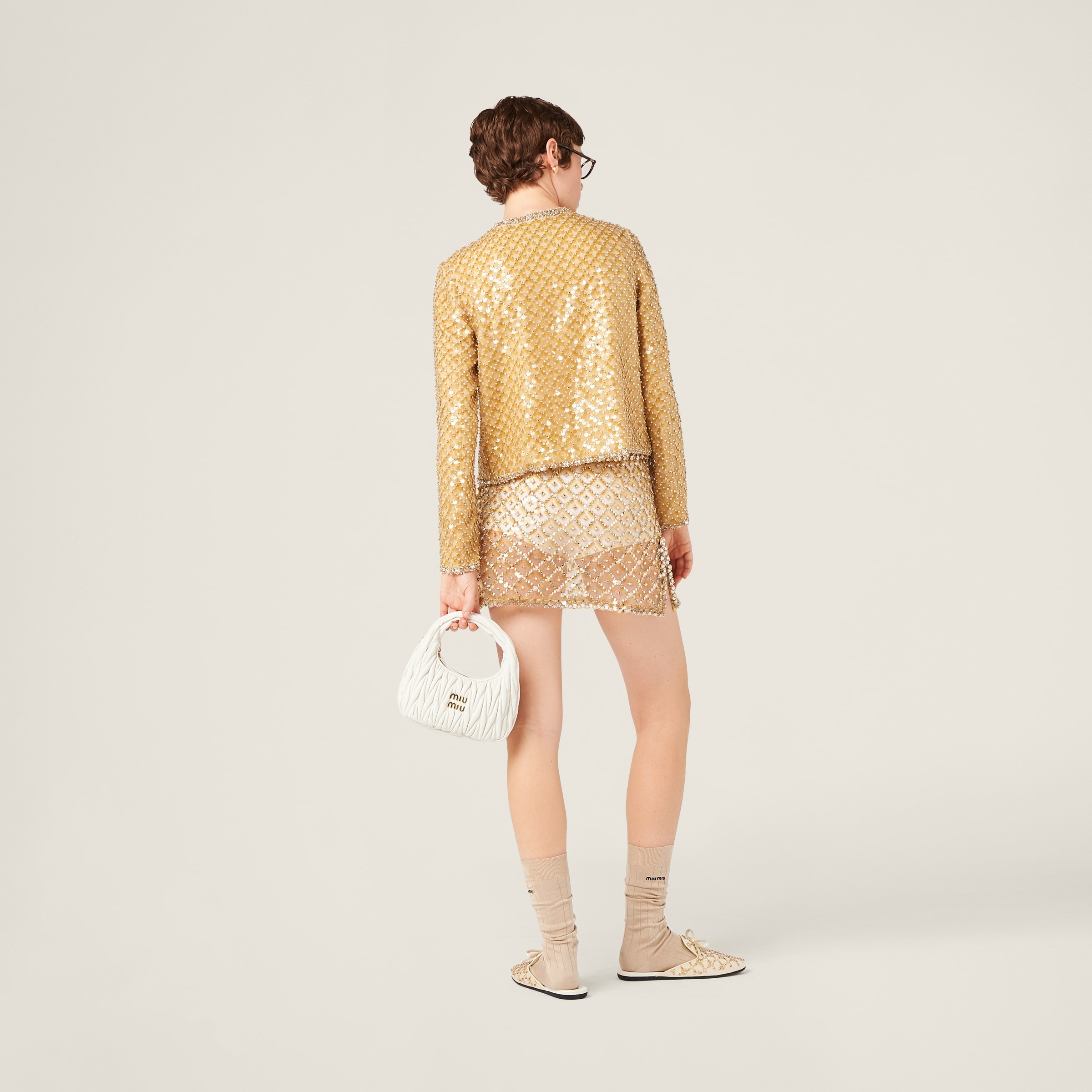 Embroidered organza miniskirt - 3