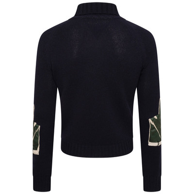 Raf Simons Small fit turtleneck sweater with glove in Dark navy outlook