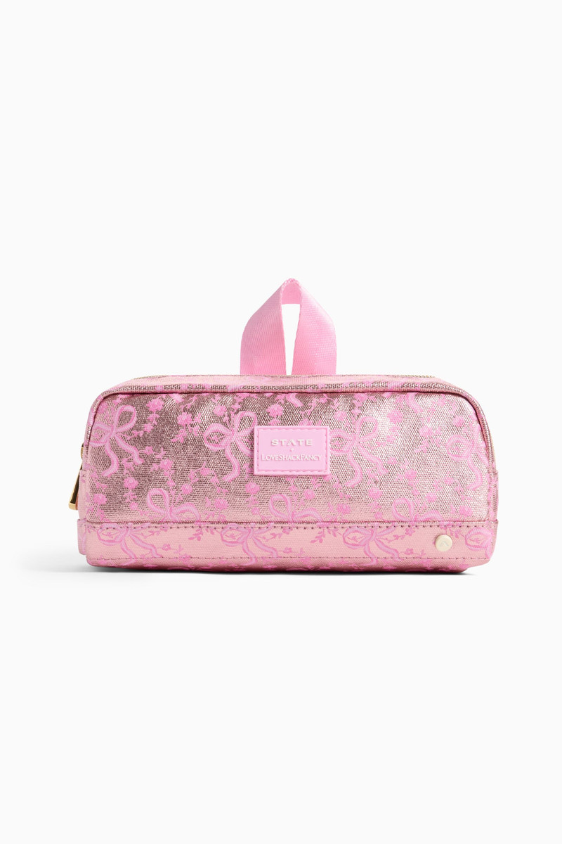 STATE x LoveShackFancy Metallic Bow Clinton Pencil Case 1