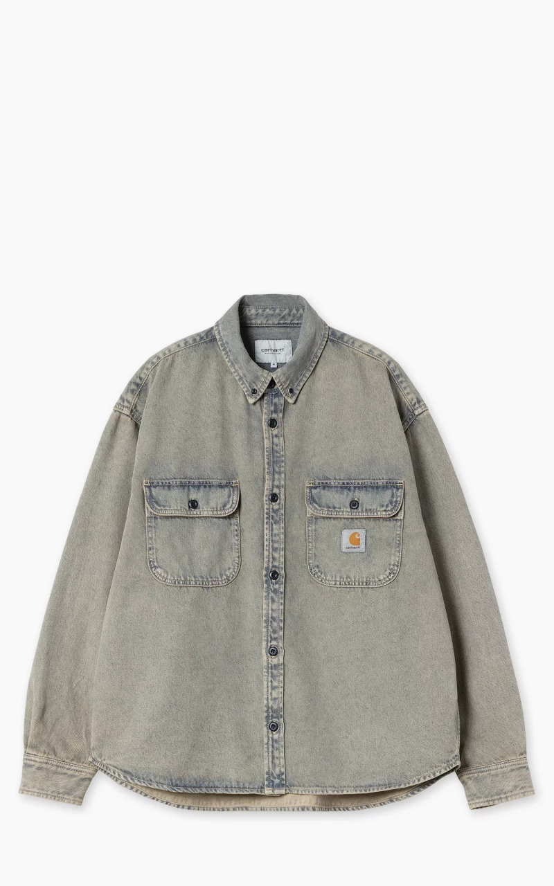 TIGAN SHIRT JAC GARMENT DYED BLUE/LEATHER - 1