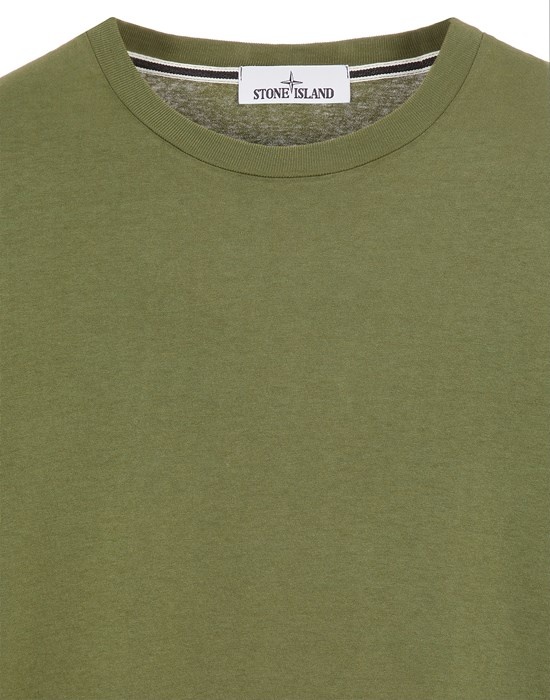 2NS84  30/1 COTTON JERSEY 'MICRO GRAPHICS THREE' PRINT_GARMENT DYED OLIVE GREEN - 3