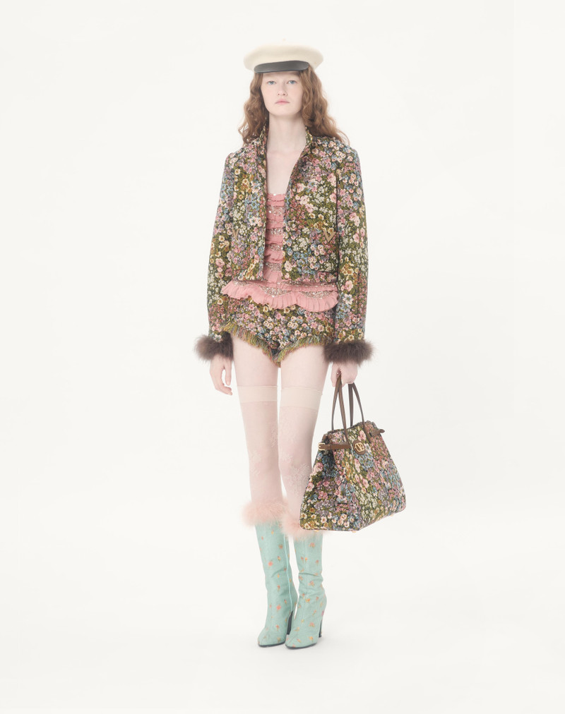 VALENTINO GARAVANI ANTIBES MEDIUM SHOPPING BAG IN APRES L'HIVER JACQUARD FABRIC 2