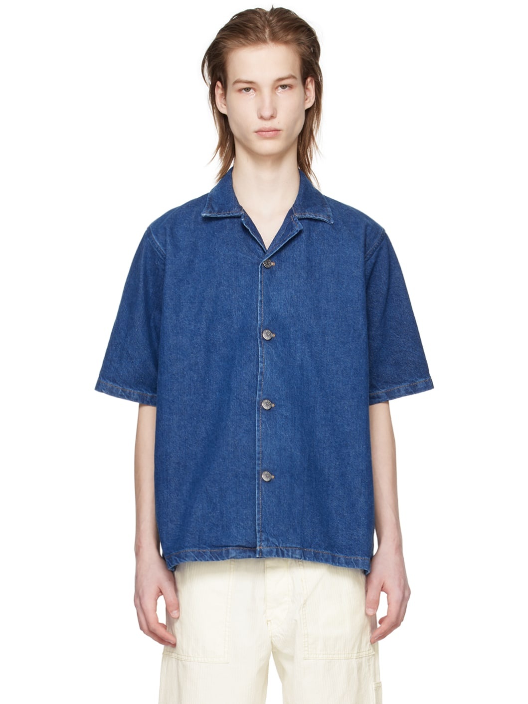 Indigo Loose Denim Shirt - 1