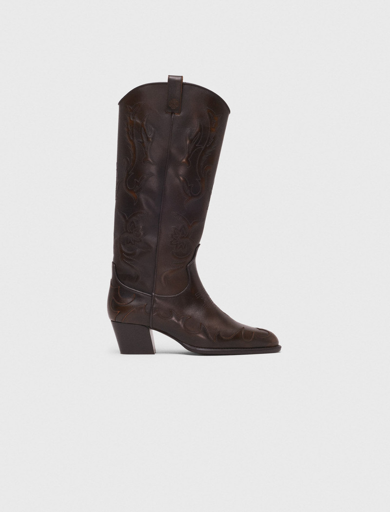Leather cowboy boots 8