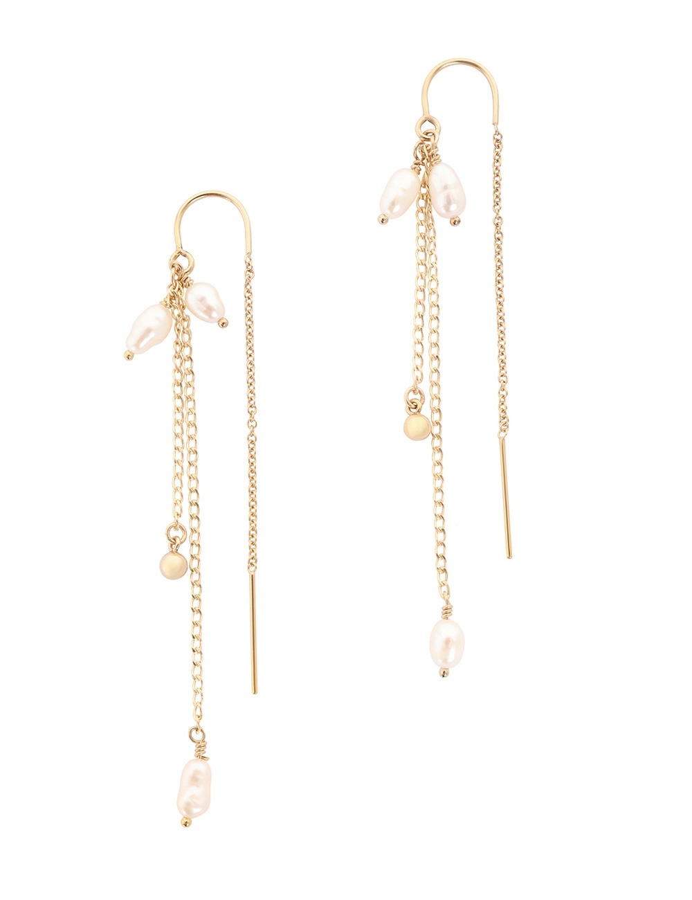 PEARL THREAD THROUGH EARRINGS - 1