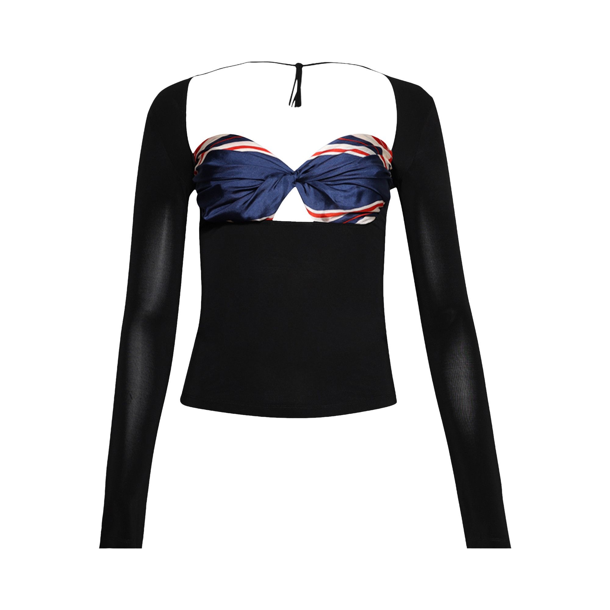 Marine Serre Regenerated Silk Scarf Draped Top 'Multicolor' - 1
