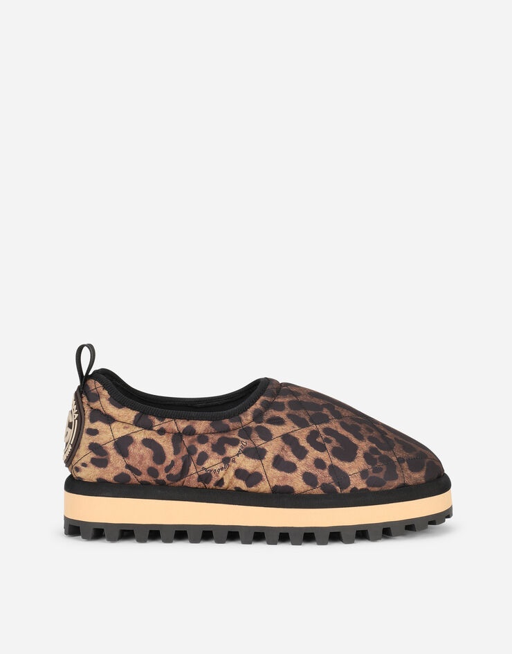 Leopard-print nylon slip-ons - 1