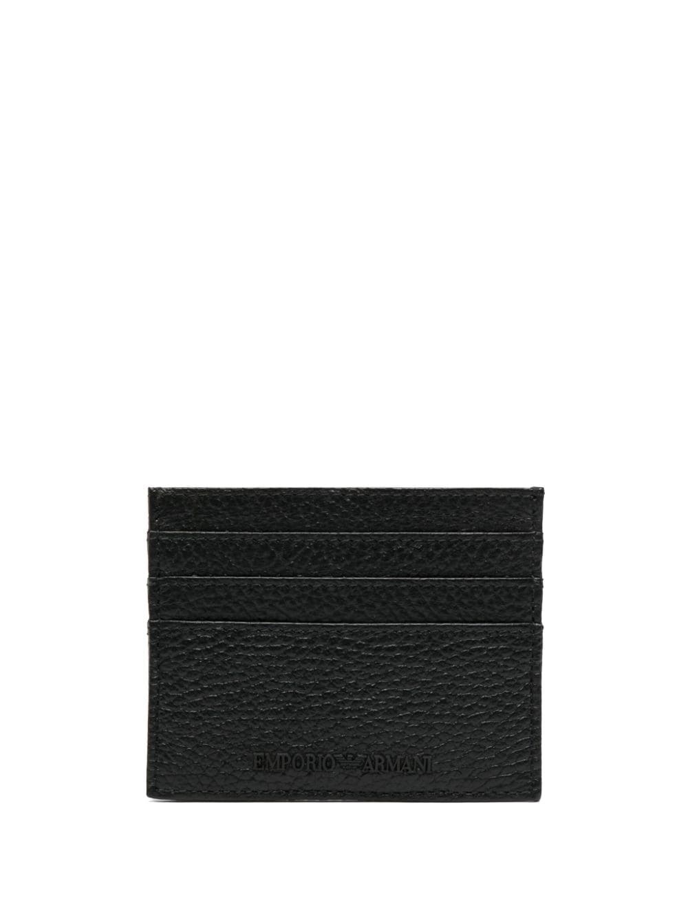 logo-debossed leather cardholder - 1