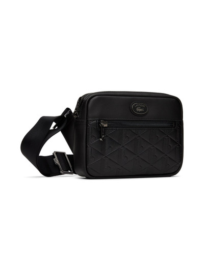 LACOSTE Black Leather Monogram Shoulder Bag outlook