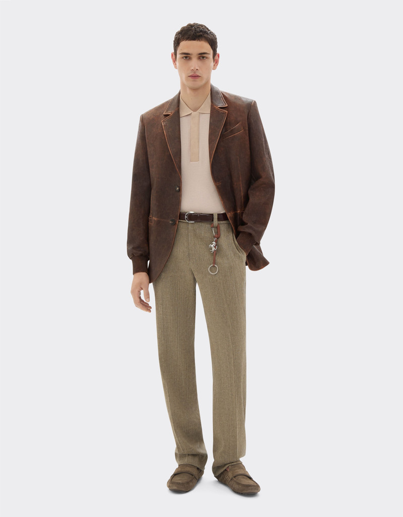 Ferrari Damask leather blazer outlook