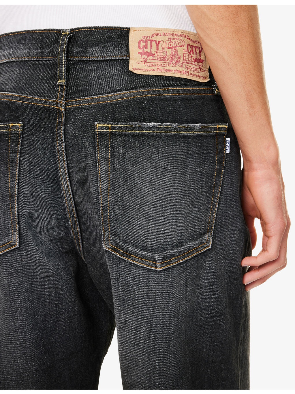 Twin Star Printed Denim Shorts - 5
